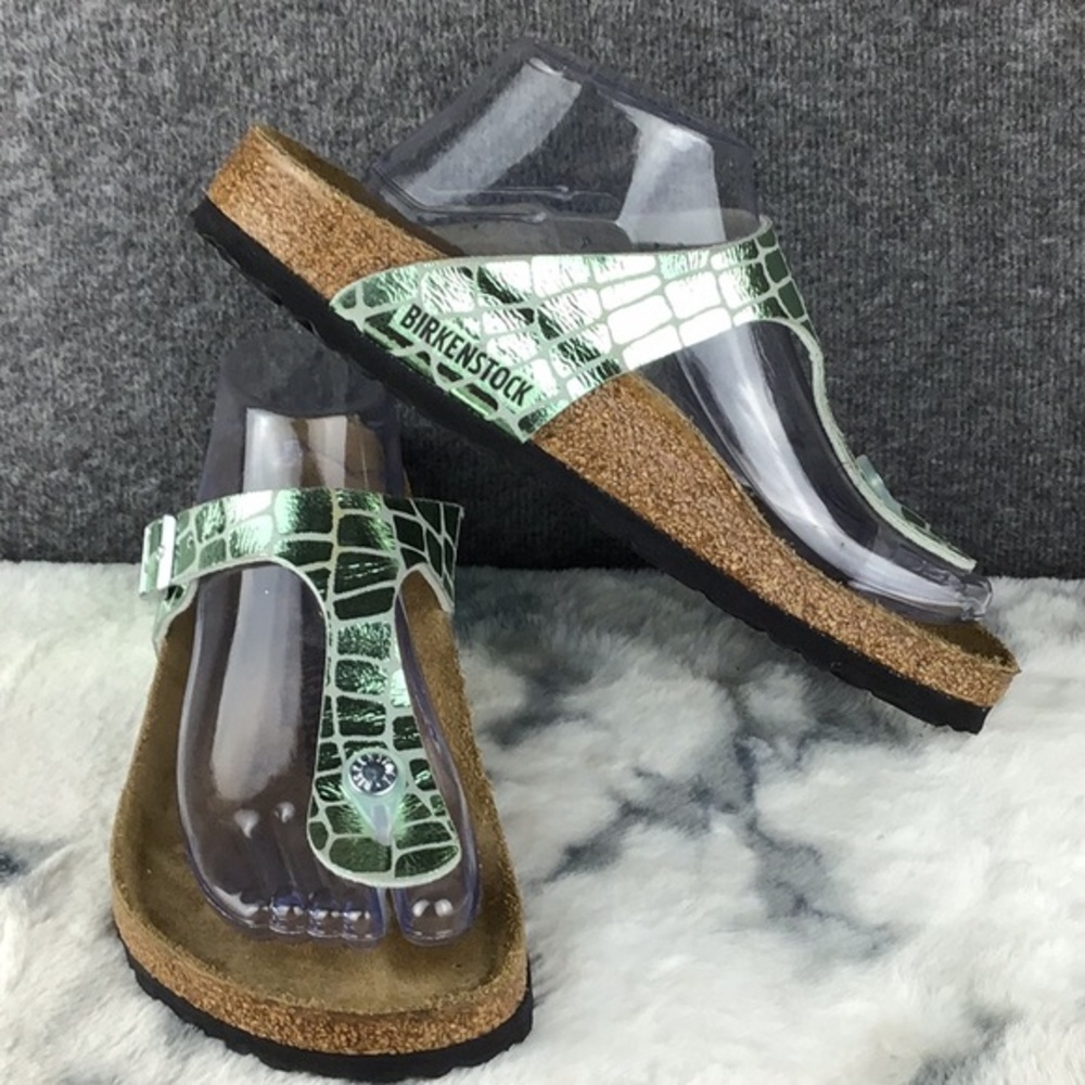 Birkenstock Gator‎ Gleam Mint Croc-Pattern Sandals Size 40|9-9.5